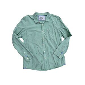 American Eagle Men’s Button-Down Green Gingham Check Shirt XXL Cotton